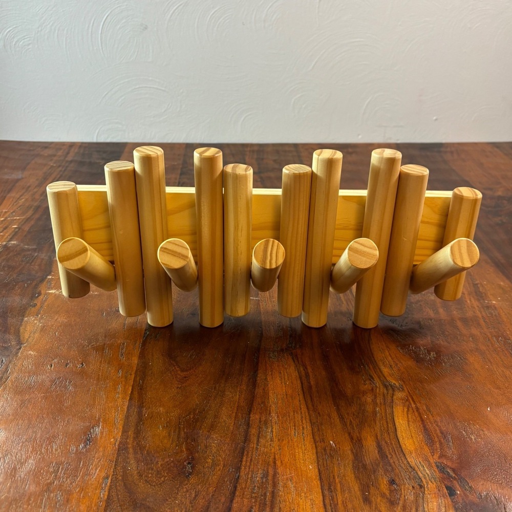 Umbra Picket Rail Wall Mounted Coat Rack Pine Wood 5 Hooks Sung wook Park